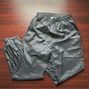 Vintage Adidas Track Pants Black Windbreaker Track Nylon Unlined 90s Men’s Small